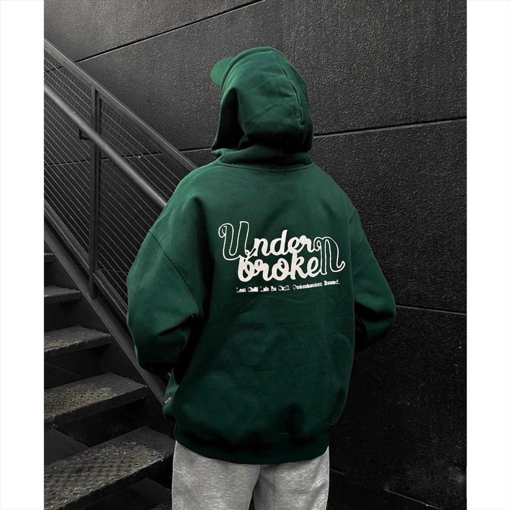 Áo Hoodie xanh lá Under Broken hottrend 2022 siêu chất, Áo Hoodie Unisex Nam Nữ