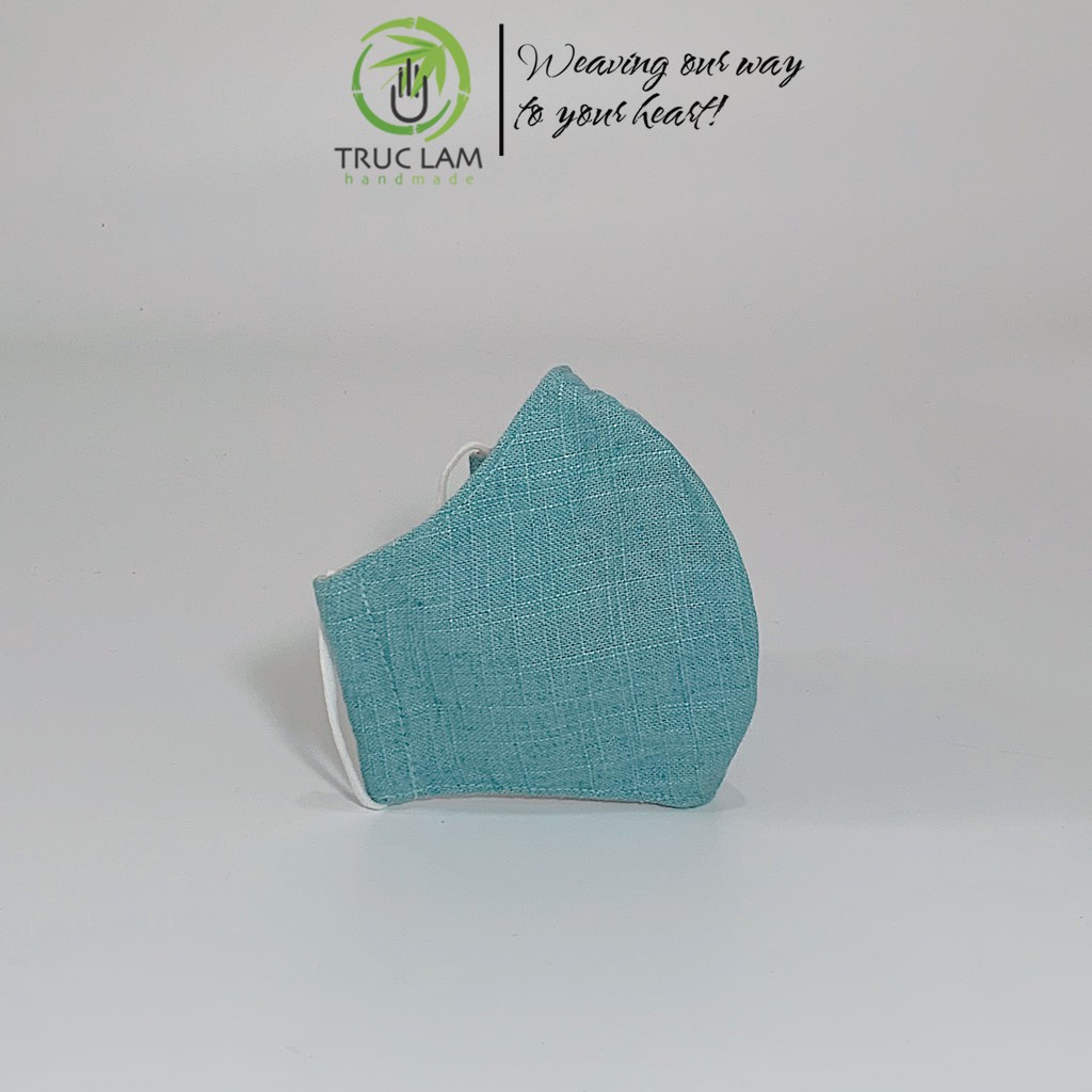 Khẩu Trang Vải 3 Lớp Chất Liệu Linen Màu Trơn A Trúc Lâm Handmade