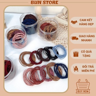 Dây thun buộc tóc co dãn trơn nhiều màu sắc cho nữ hàng loại đẹp