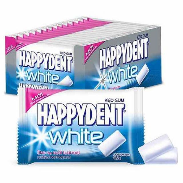 Kẹo sing-gum Happydent White lốc 15 vỉ