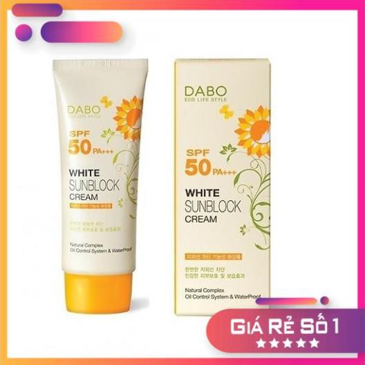 [ Hàng chính hãng] Kem Chống Nắng Hoa Cúc Trắng Da Sạch Nhờn Dabo Whitening Sunblock Cream Hàn Quốc (70ml)