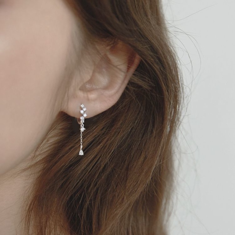 Phụ nữ Hàn Quốc Hoa tai tua rua thời trang độc đáo Hoa tai dài Rhinestone chất lượng cao