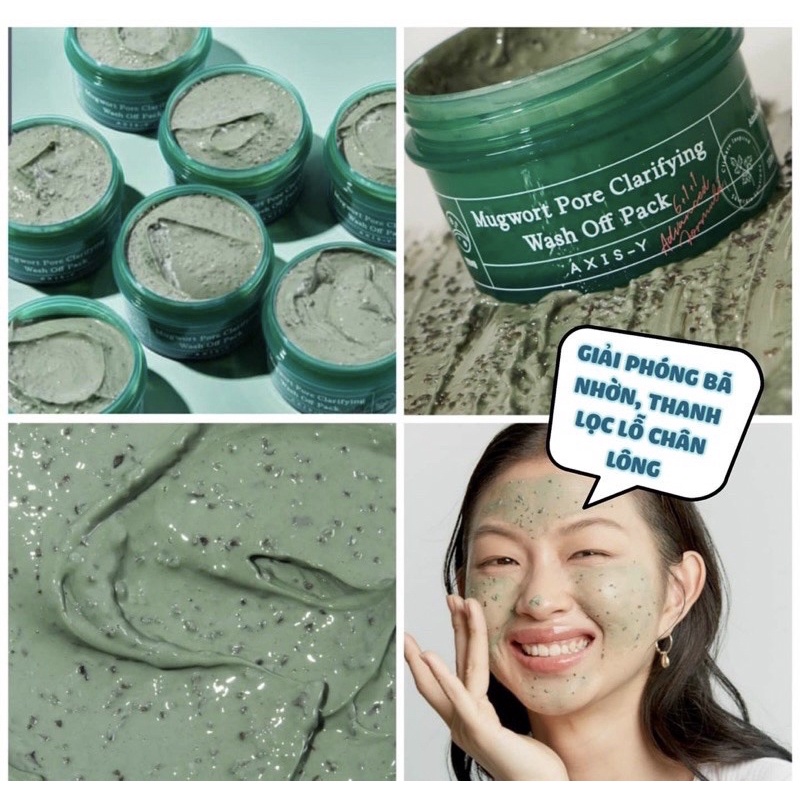 Mặt Nạ Ngải Cứu Giảm Mụn, Kiềm Dầu AXIS-Y Mugwort Pore Clarifying Wash Off Pack 100ml