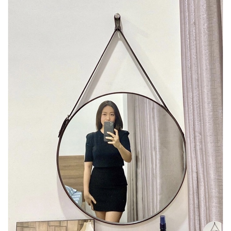 Gương trang điểm treo tường dây da ❌𝗛𝗮̀𝗻𝗴 𝗫𝗶̣𝗻 - 𝗚𝗶𝗮́ 𝗫𝘂̛𝗼̛̉𝗻𝗴❌