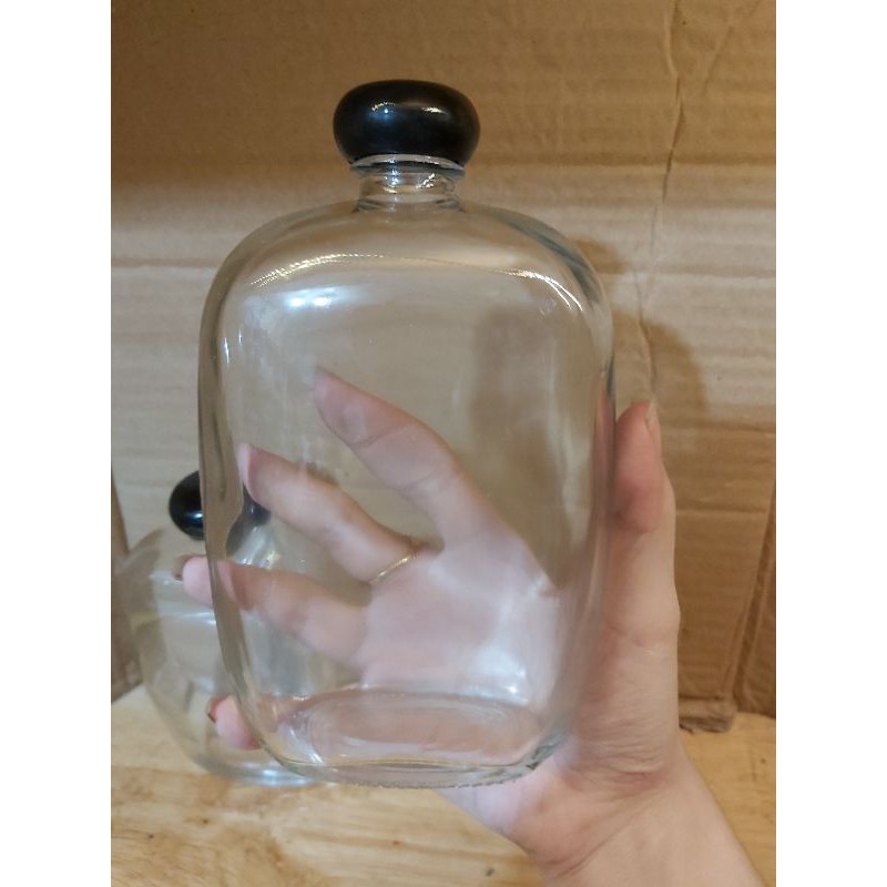 chai thủy tinh 350ml thân bầu dẹp nắp nhựa | BigBuy360 - bigbuy360.vn