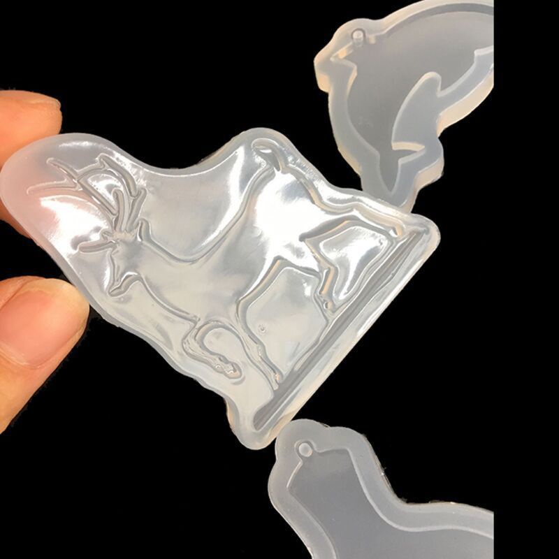 Sa Khuôn Silicon Hình Hươu / Voi / Nai Sừng Tấm DIY Để Làm Đồ Trang Sức