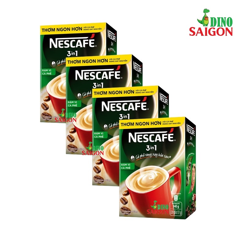 Combo 4 Hộp Cà Phê Hòa Tan Nescafé 3in1 Đậm Vị Cà Phê (Hộp 20 Gói x 17g)