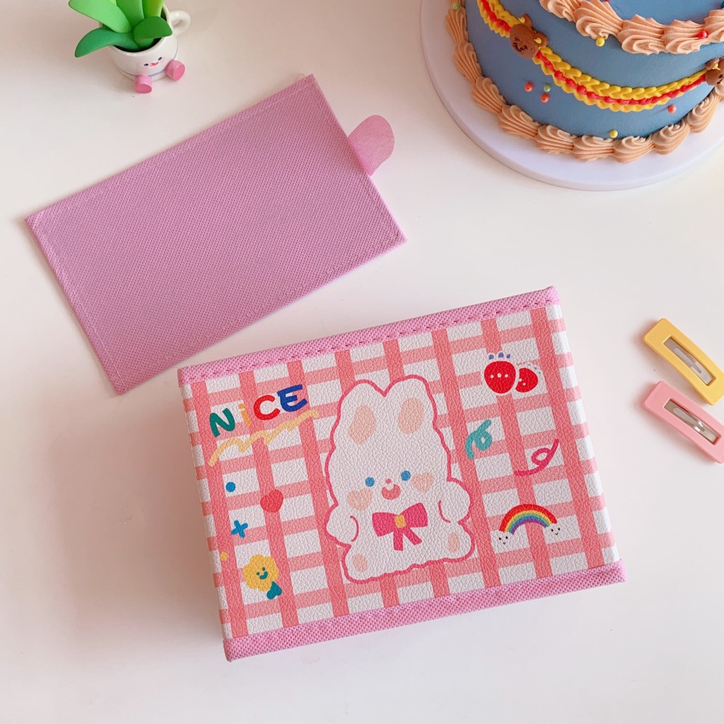 Rổ Hộp Da PU Để Bàn Gấp GọnSweet Bear Desk Box