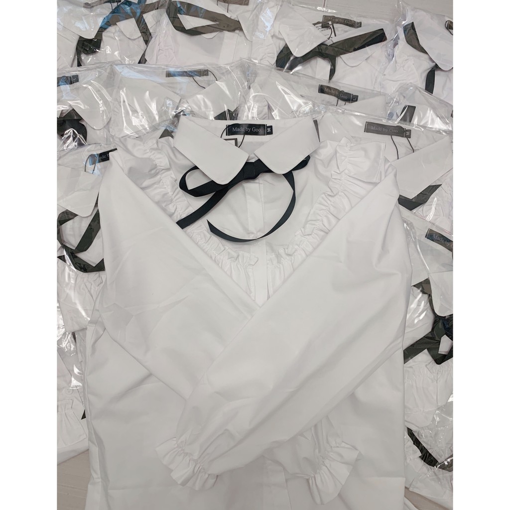 Áo sơ mi bèo dài tay cổ Đức vải thô ướt Goo Studio không nhăn thoáng mát | BigBuy360 - bigbuy360.vn