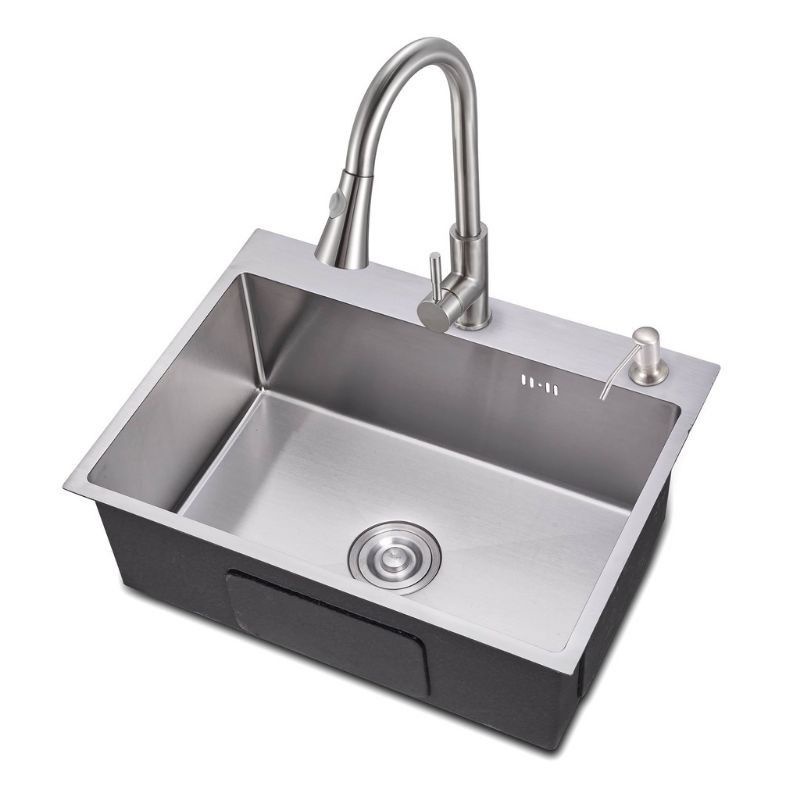 Chậu rửa bát 1 hộc đúc  inox 304 Cao cấp kt50x45cm, kt60x45cm và kt68x45cm. TẶNG KÈM BỘ XẢ CHẬU