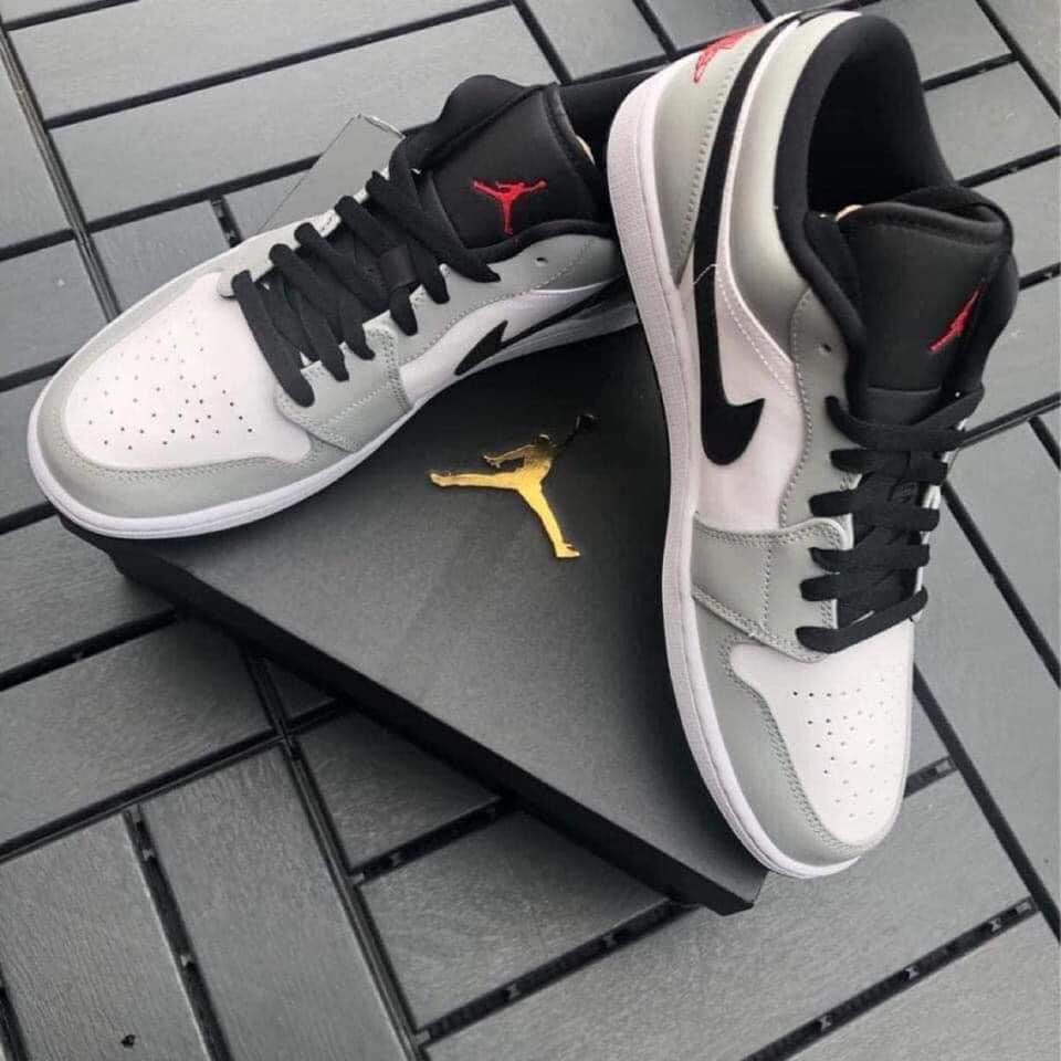 Giày Jordan 1 low light smoke grey, JD1 đen xám bản chuẩn Trung tặng box bảo vệ giày