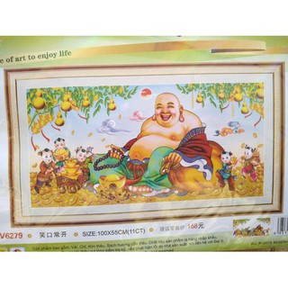 tranh thêu 5d phật di lạc chưa thêu - dv6279
