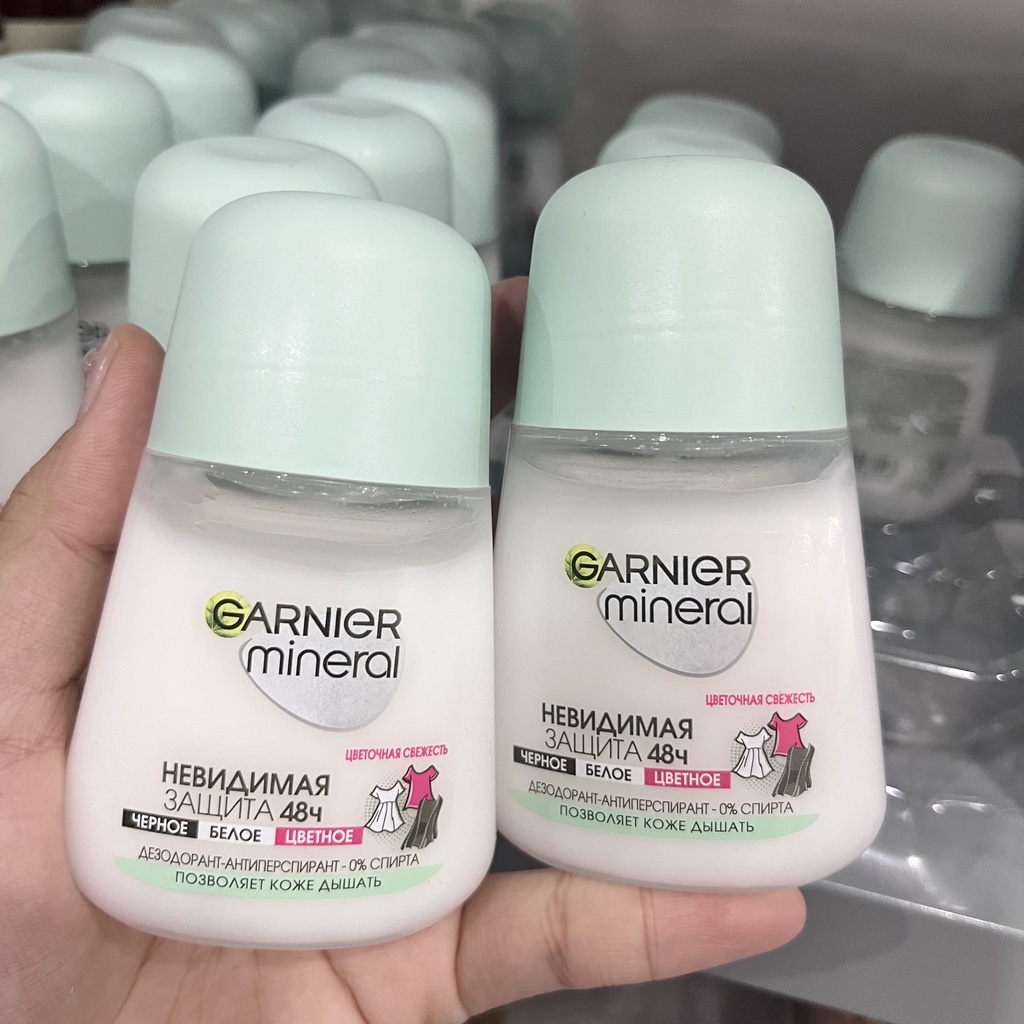 Lăn khử mùi Garnier Mineral Pháp Không Cồn Ngăn Mồ Hôi Hiệu Quả