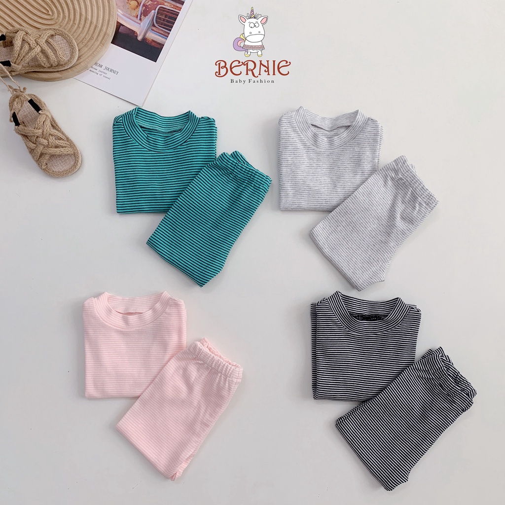 Bộ thu đông dài tay unisex cho bé, bộ thun dài tay vải cotton mềm