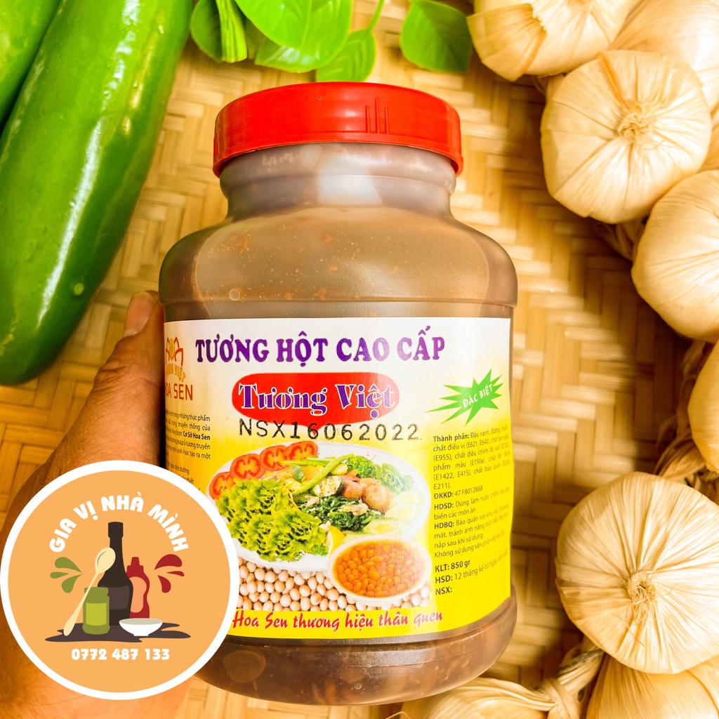 TƯƠNG HỘT CAO CẤP HOA SEN HIỆU TƯƠNG VIỆT HỘP 850GR