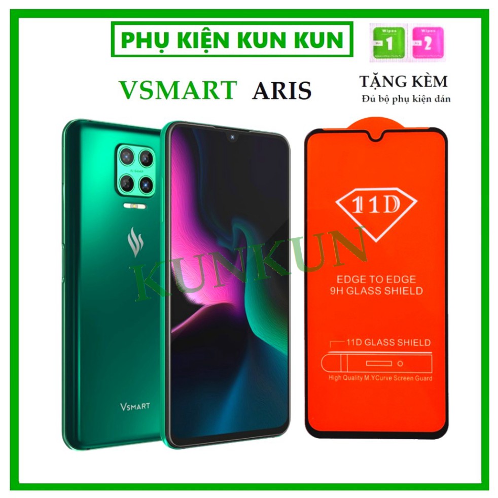 Kính Cường Lực Vsmart Aris - Phủ Nano cao cấp - Full màn hình 11D - Độ cứng 9H - Độ trong suốt cực cao [FreeShip_50K]