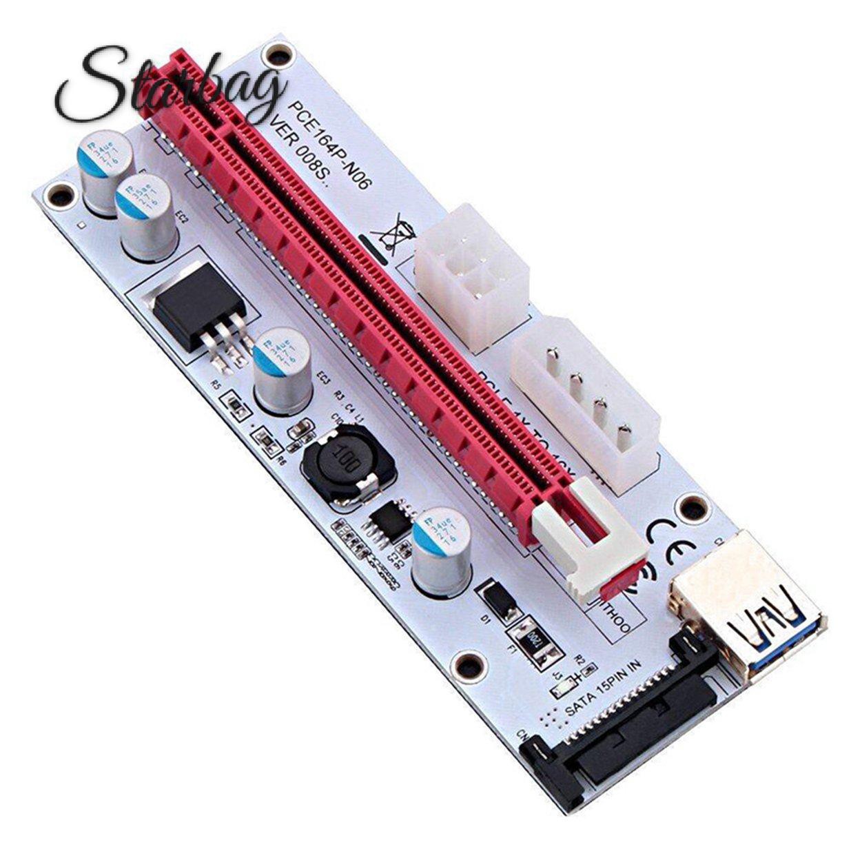 (Star) Dây Cáp 3 Trong 1 Pcie Pci-E Pci Express Riser Card 1x Sang 16x Usb 3.0