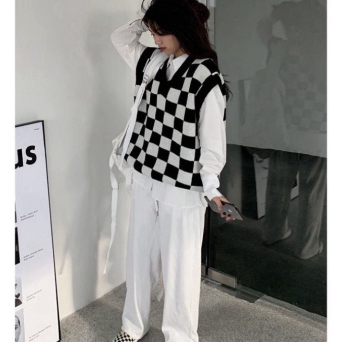 Gile Len Nữ GUMAX Ullzang, Áo Gile Len Cổ Chữ V Thời Trang Cao Cấp Hàng Quảng Châu | BigBuy360 - bigbuy360.vn