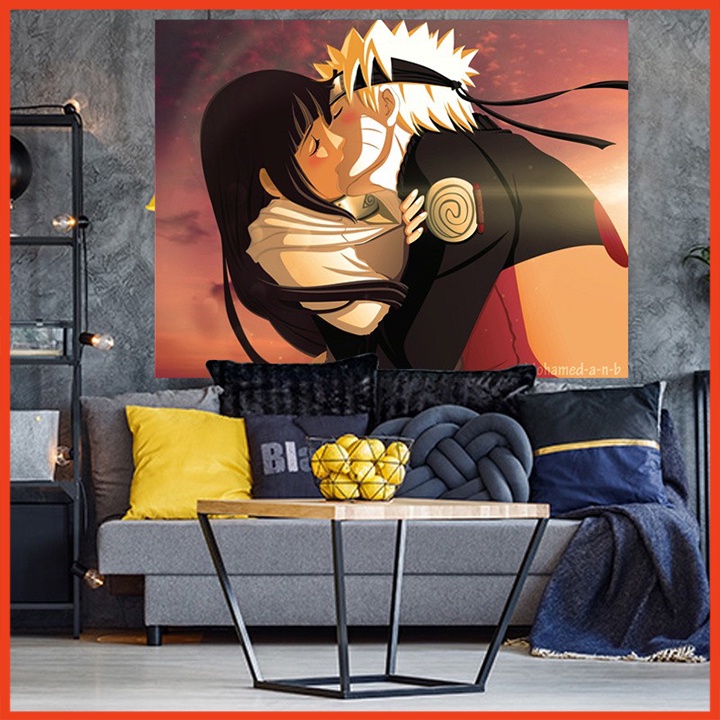 [Tặng kèm móc treo] Tranh Vải Treo Tường Decor Phòng Ngủ Naruto Kích Thước 70x100cm