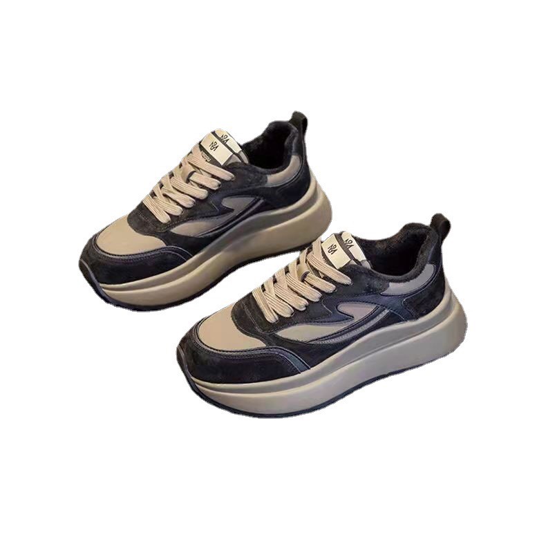 Giày Thể Thao Nữ Độn Đế Cá Tính Giầy Sneaker Tăng Chiều Cao Màu Nâu Đen Chất Liệu Cao Cấp Hot Trend...
