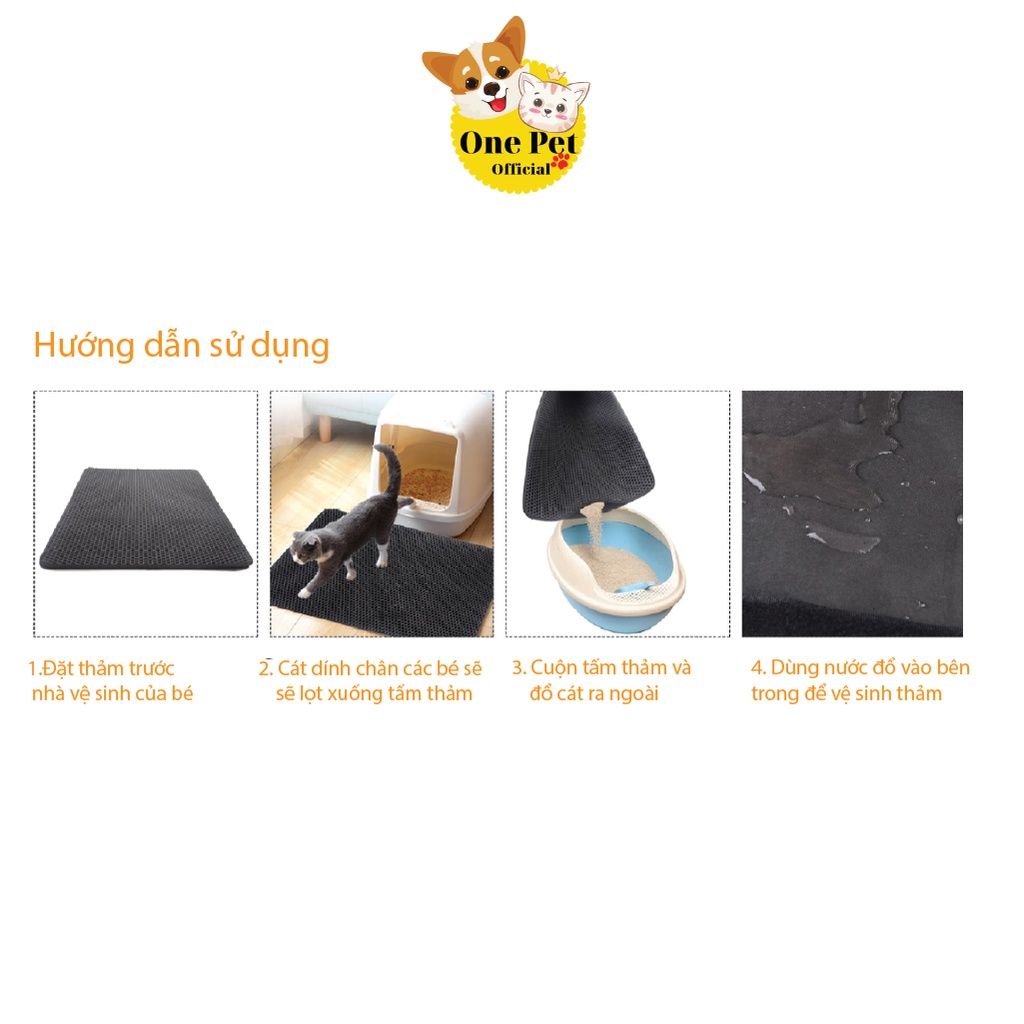 Thảm hứng cát vệ sinh cho Mèo, chống văng cát dễ dọn dẹp - One Pet Shop