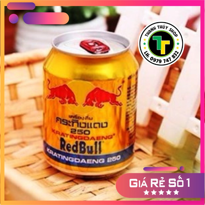 Combo 06 lon - Nước tăng lực bò cụng Redbull chính hiệu nhập khẩu từ Thái Lan loại 250ml