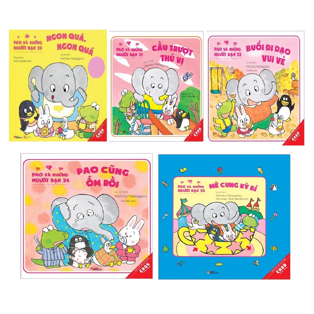 Sách - Combo Pao Và Những Người Bạn Ngon Quá, Ngon Quá+Cầu Trượt Thú Vị+Buổi Đi Dạo Vui Vẻ+Pao Cũng Ốm Rồi+Mê Cung Kỳ Bí