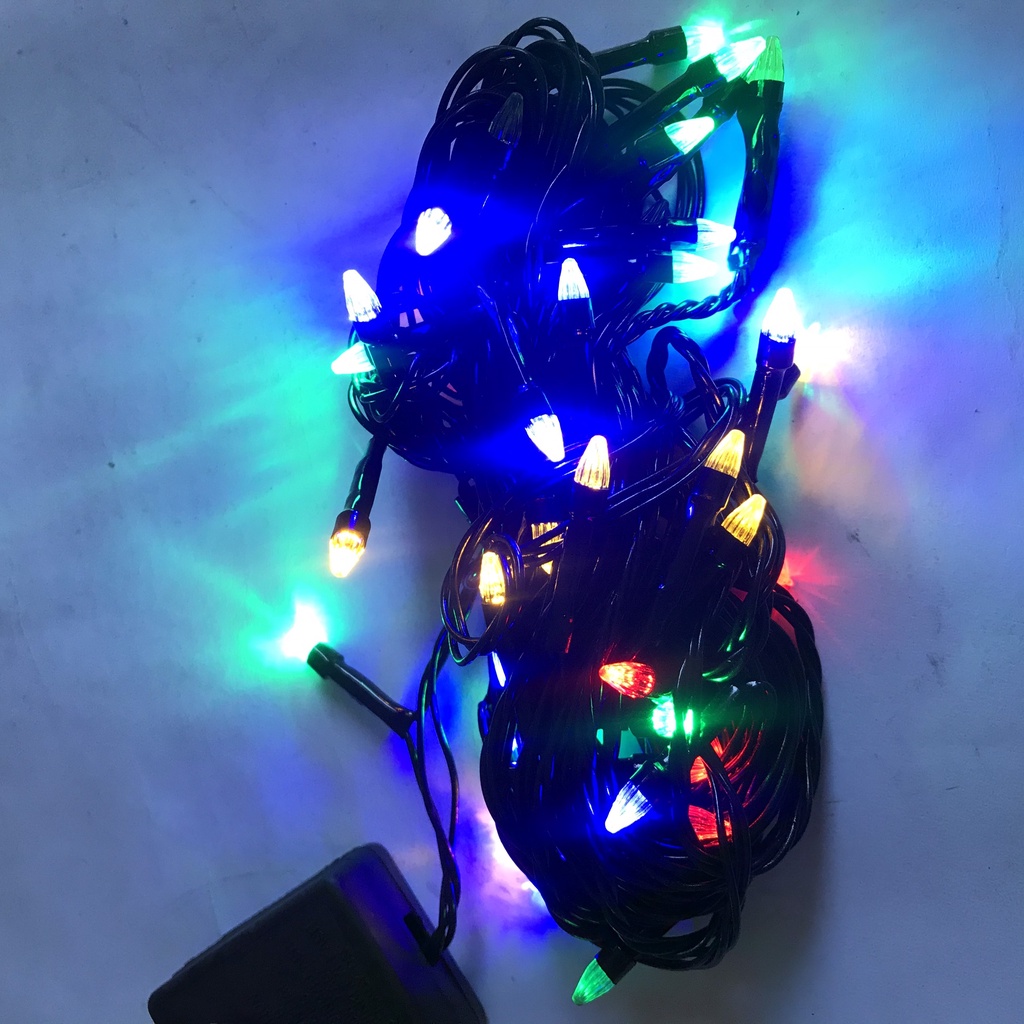 NHÁY LED NHỌN NHIỀU MÀU DÂY ĐEN 5M - TRANG TRÍ CÂY THÔNG NOEL/ GIÁNG SINH/ QUẤN CÂY