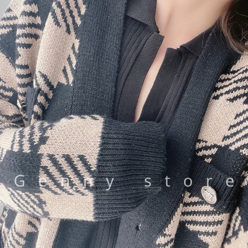 [HÀNG CAO CẤP +ĐÁNH GIÁ] Áo Khoác Cadidan Len Hàn Quốc Cúc Tây Cách Điệu Chất Len Mịn Dày Thiết Kế Kẻ Sọc GennyStore 041 | BigBuy360 - bigbuy360.vn