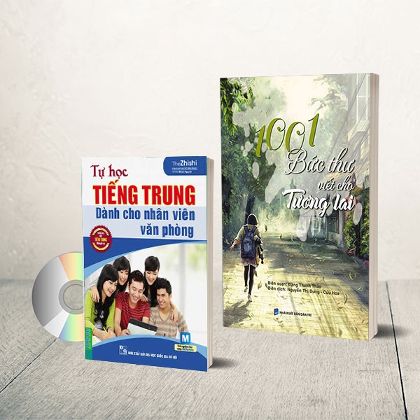 Sách - Combo 2 sách: 1001 bức thư viết cho tương lai + Tự học tiếng Trung dành cho nhân viên văn phòng + DVD quà tặng