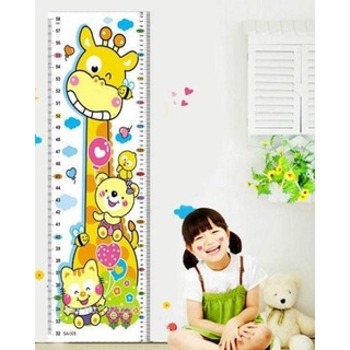 Decal dán tường thước đo chiều cao trẻ em bé hình con vật