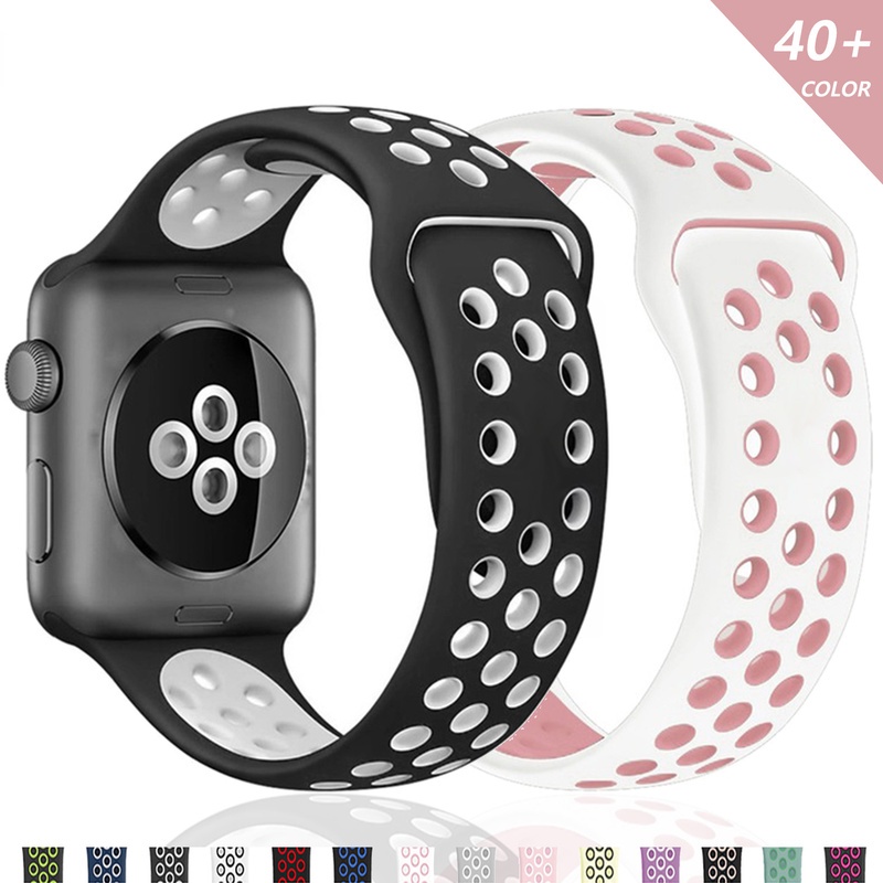 Dây Silicone Thay Thế Cho ĐồNg Hồ Apple Watch 44mm 40mm 38mm 42mm 41 45mm iwatch serie 5 4 3 2 se 6 7