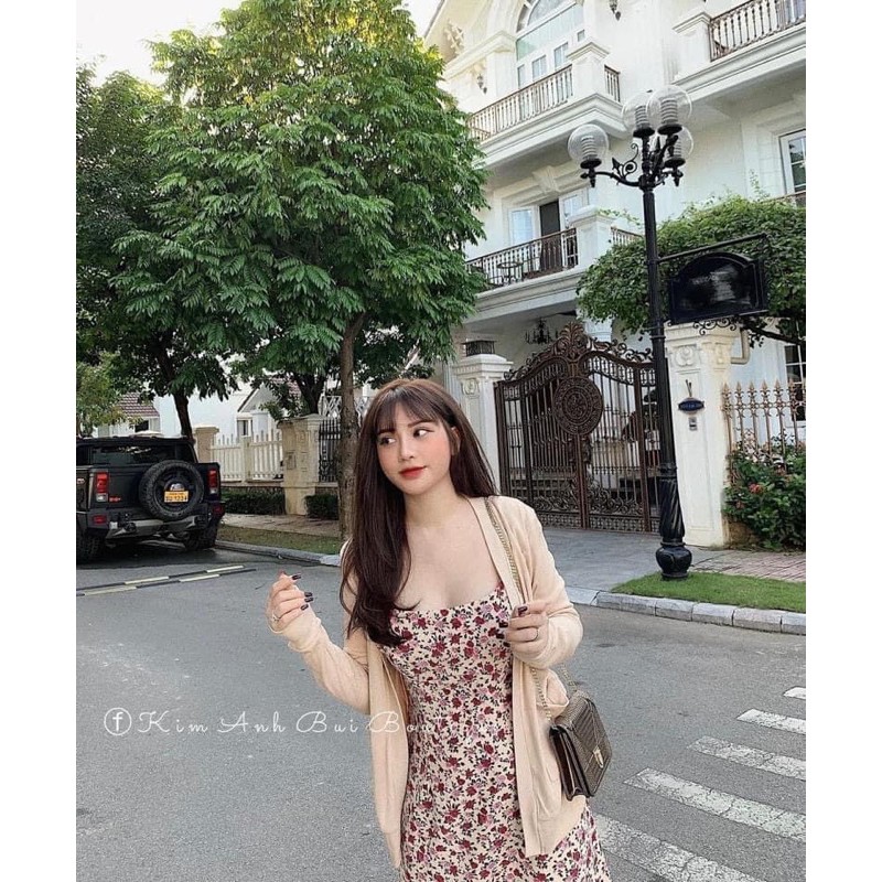 [FREESHIP GIÁ SẬP SÀN] 💥 Set váy 2 dây nhung tăm + Áo len cardigan | BigBuy360 - bigbuy360.vn