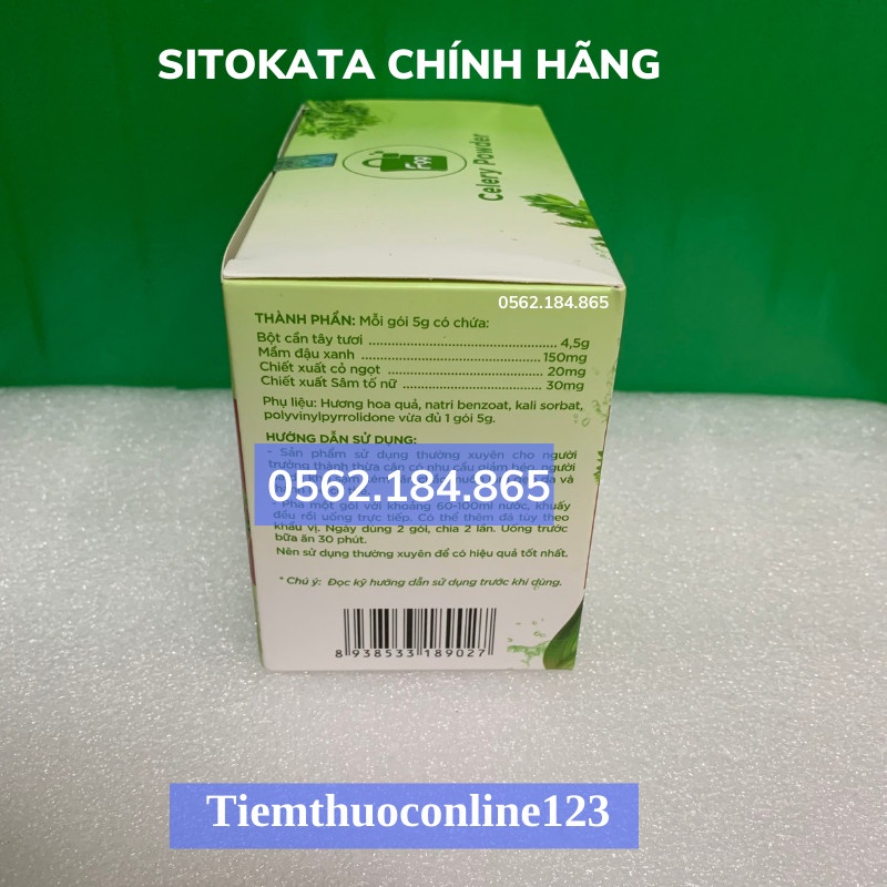 Bột cần Tây Sitokata Gói Lẻ [Chính hãng Chụp Thật] Bột cần Tây Sitokata Giúp giảm cân đẹp da Tặng Kèm Bình Nước