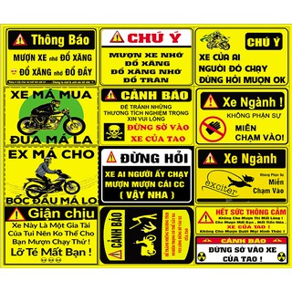tem cảnh báo 3 lớp chống nước bộ 13 logo