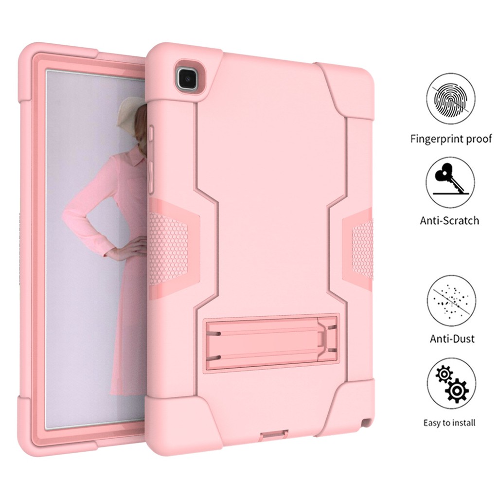 Samsung Galaxy Tab A7 2020 T500/T505 Shockproof Case Silicone PC Tablet Cover with Kickstand