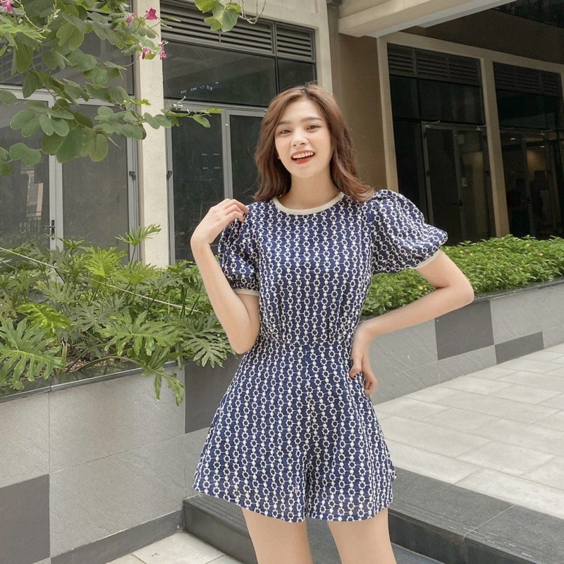 Jumpsuit hoa nhí tay phồng cổ tròn Joco jump | BigBuy360 - bigbuy360.vn