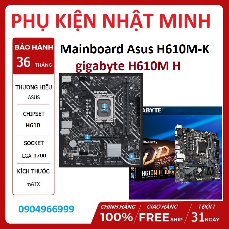 Mainboard gigabyte H610M H SOCKET 1700 (khe M2 NVME, Cổng HDMI, 2 khe Ram DDR4) CHÍNH HÃNG BH 3 NĂM