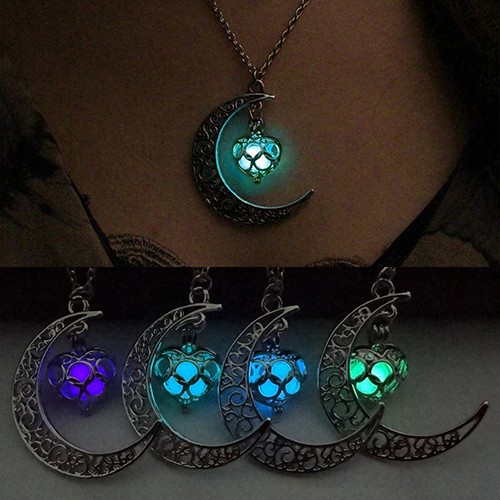 Vòng cổ Mặt Trăng Đính Đá Ngọc Lam