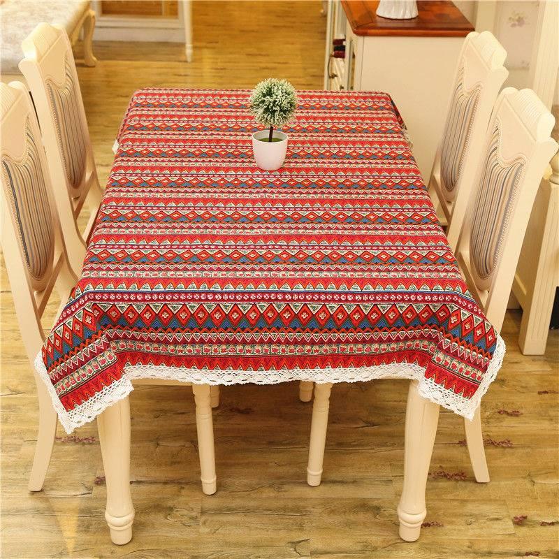 Khăn trải bàn tròn phong cách Bohemian cổ điển