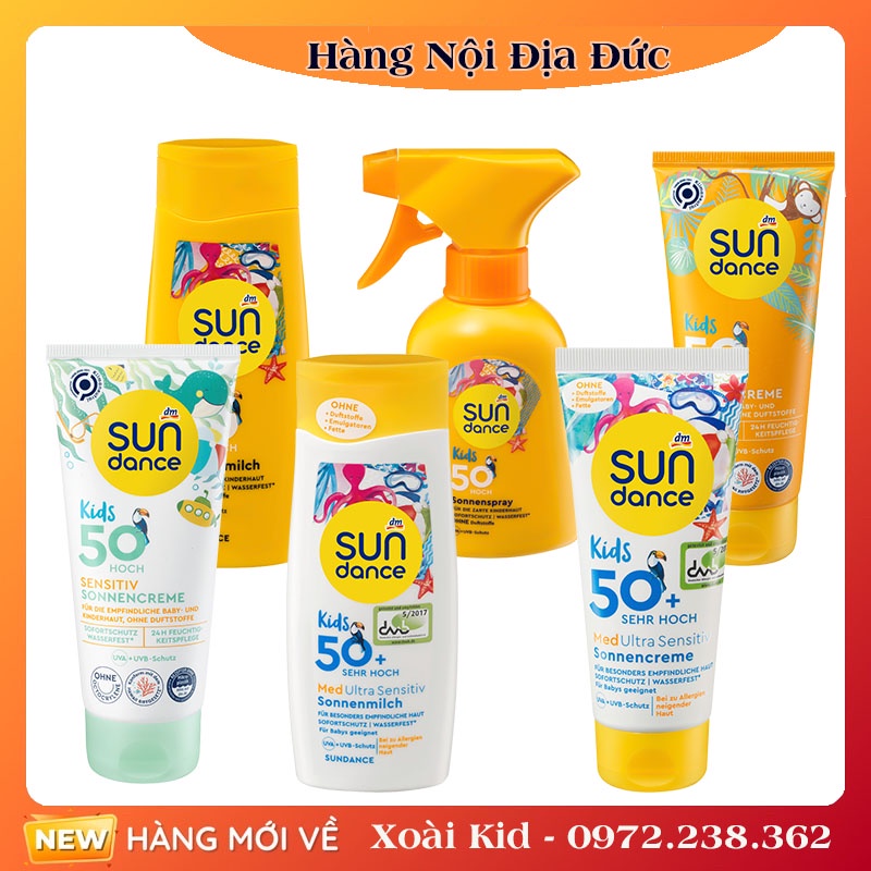 Kem chống nắng cho bé Sundance, Bubchen Kids SPF 50 an toàn với trẻ sơ sinh của Đức