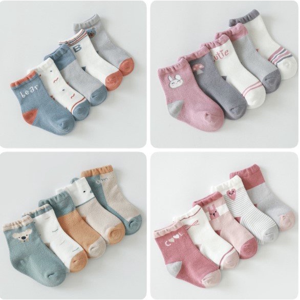 Set 5 tất cao cổ cho bé Nemo Baby Socks 4 tông màu