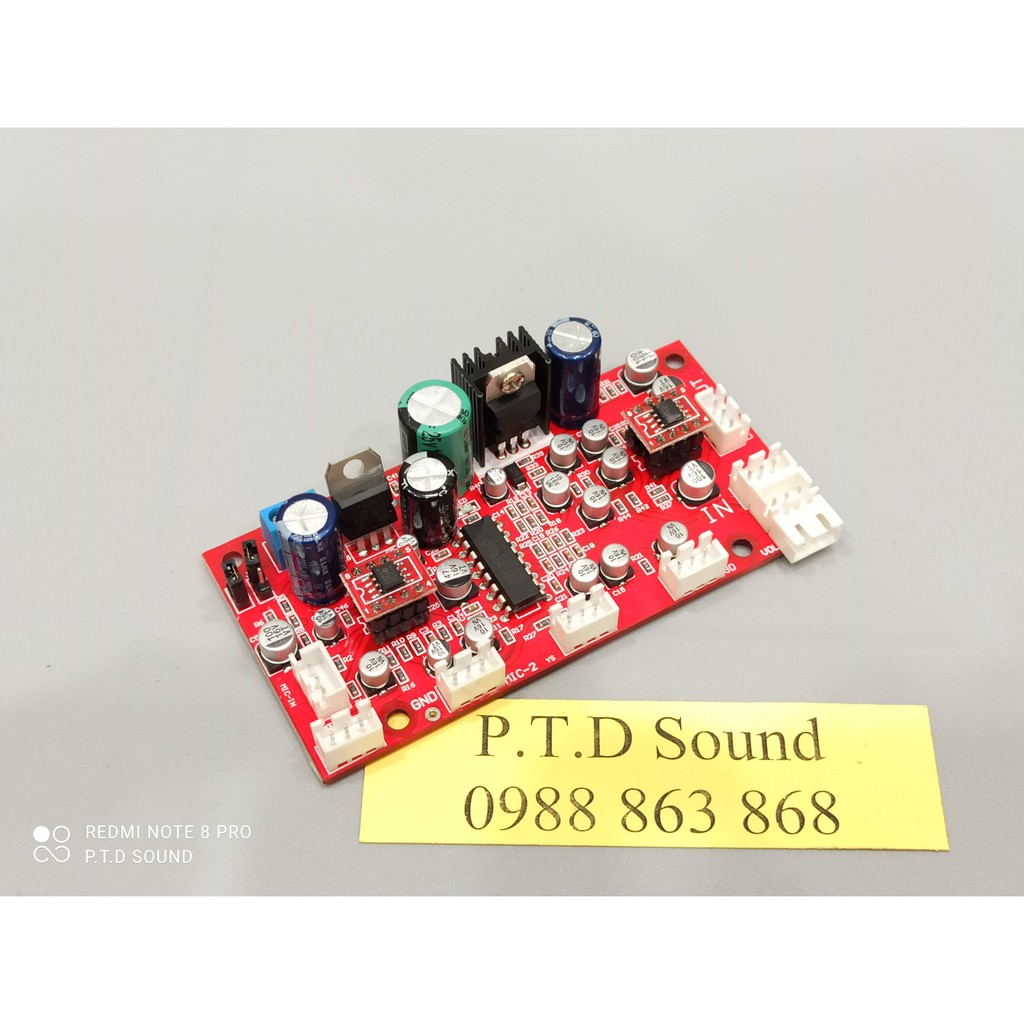 Mạch Karaoke PT2399  chip khuếch đại OP275. Nguồn đơn DC 12-24v. DIY loa di động hoặc Ampli từ PTD Sound