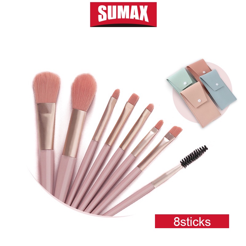 Set 8 cọ trang điểm SUMAX siêu mềm dùng để đánh phấn nền/ phấn mắt/ bắt sáng/ che khuyết điểm 100g