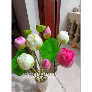 Hoa sen giả BÁCH DIỆP QUAN ÂM bông sen lụa đẹp cao cấp