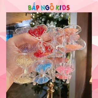 Băng đô, bờm cài tóc trong suốt đính nơ kim tuyến lấp lánh xinh xắn dễ thương cho bé gái Bap ngo boutique