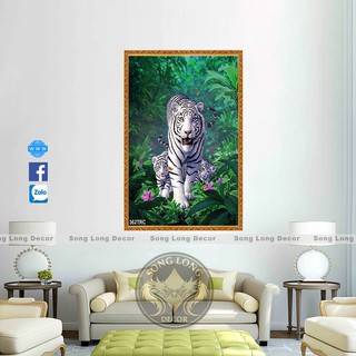 TRANH DÁN TƯỜNG 3D NGOẠ HỔ, TRANH DÁN TƯỜNG BẠCH HỔ - TRANH CON CỌP - TRANH HỔ TRẮNG