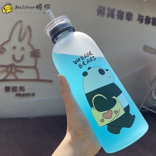Bình Nước Nhựa Dung Tích Lớn 1000ML Có Ống Hút Phong Cách Hàn Quốc