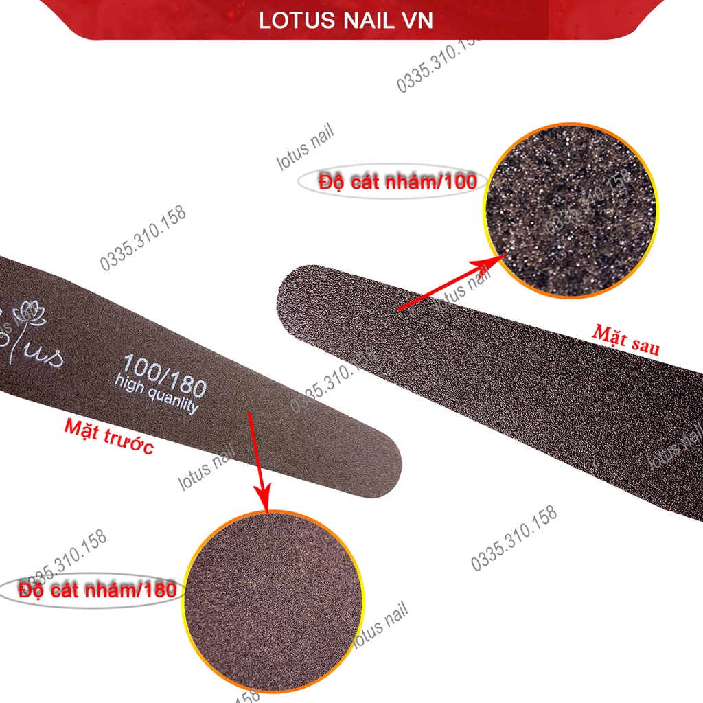 Dũa móng tay, dũa nail nhám da bò Lotus cao cấp độ bền cao nhiều kiểu dáng