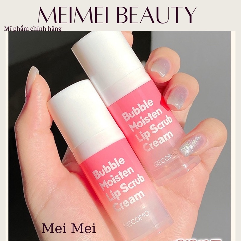 Tẩy da chết môi sủi bọt Gecomo Bubble Moisten Lip Scrub Cream Mei Mei Beauty